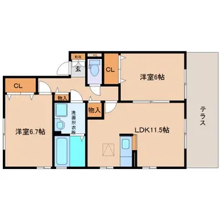リビングタウン相楽B【1階】の間取り