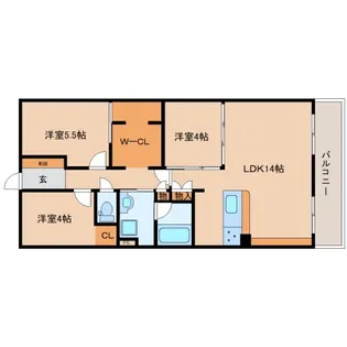 ライオンズマンション奈良【3階】の間取り