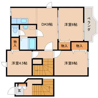 グランディールB【2階】の間取り