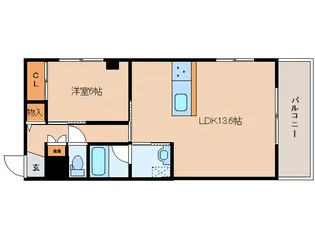 パル若草Ⅱ【1階】の間取り