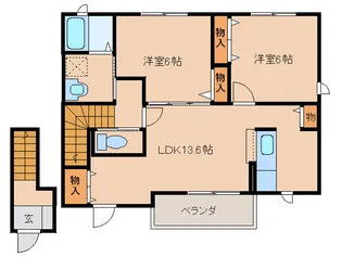 ロングアイランド【207号室】の間取り