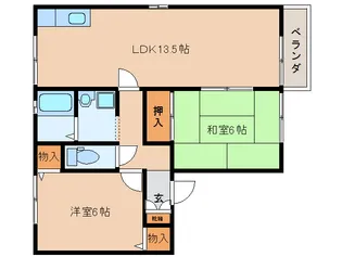 プラムハイツ【1階】の間取り