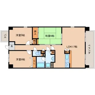 プランヴェール奈良新大宮【7階】の間取り