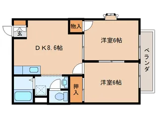 レジデンス桜池【1階】の間取り