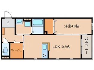 レーブプランドール【2階】の間取り