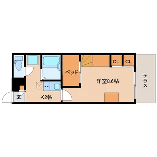レオパレスプレミール【1階】の間取り