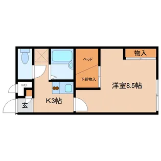 レオパレスリヴェール【203号室】の間取り