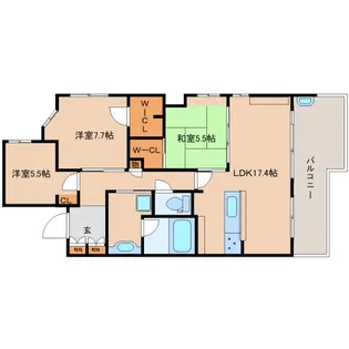 ファインフラッツ奈良町三条【5階】の間取り