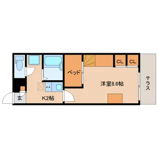 レオパレス三笠【101号室】の間取り