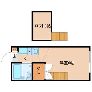 レオパレス法華寺【205号室】の間取り