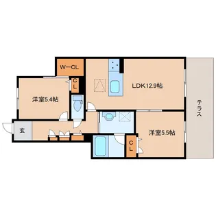 シャーメゾン 平城山【1階】の間取り