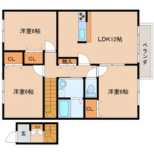 ビィラージュ一条 C【2階】の間取り
