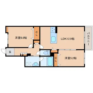 シャーメゾン 平城山【2階】の間取り