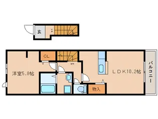 フォンテーヌN−Ⅴ【2階】の間取り