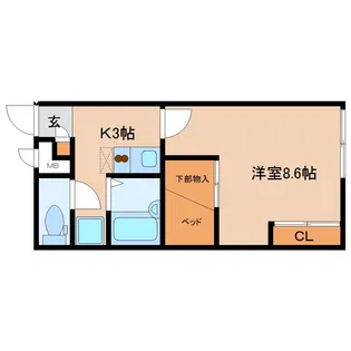 レオパレスLinden【103号室】の間取り