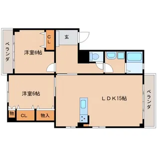 ニュー松葉マンション【1階】の間取り