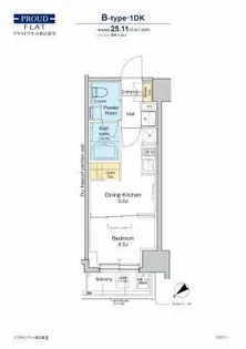 プラウドフラット西日暮里【6階】の間取り
