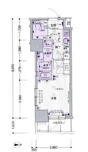 パークウェル神田EAST弐番館【8階】の間取り
