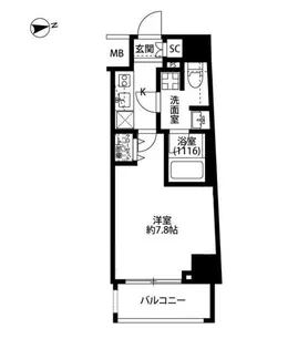 プレール・ドゥーク浅草松が谷【7階】の間取り