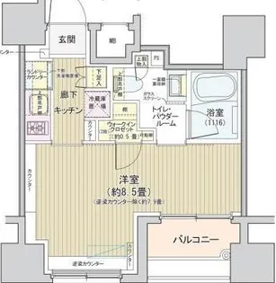 アネーロ銀座【10階】の間取り