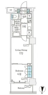 フロンティアレジデンス錦糸公園【4階】の間取り