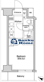 プラウドフラット森下【3階】の間取り
