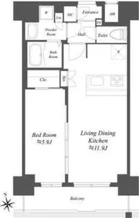 プレサンスブルーム浅草【5階】の間取り
