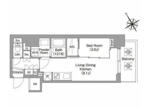 バウスフラッツ蔵前【10階】の間取り