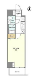 リテラス上野入谷【6階】の間取り