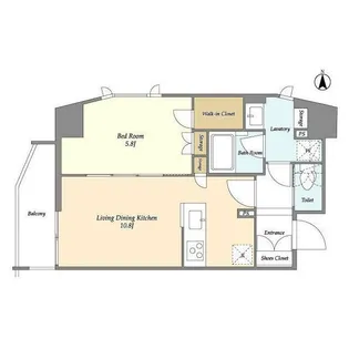 CASSIA上野入谷【2階】の間取り