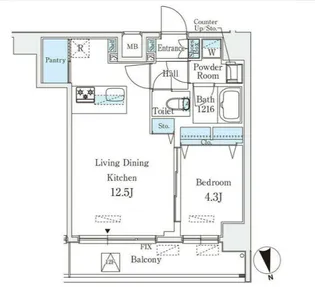 クラリティア浅草【12階】の間取り