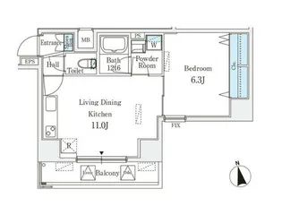 クラリティア浅草【9階】の間取り