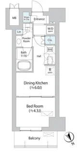 ミリアレジデンス浅草橋Ⅱ【2階】の間取り