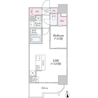 Log浅草west【11階】の間取り