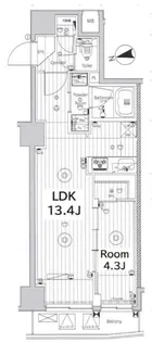 メイクス上野【4階】の間取り
