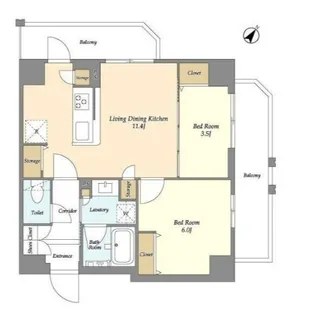 リテラス三ノ輪ウエスト【6階】の間取り