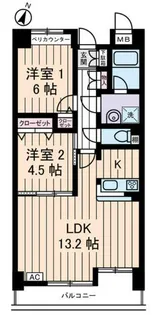 ラ・ポーム【4階】の間取り