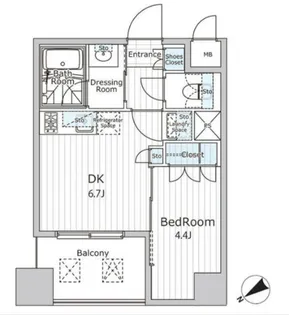 ビエラコート日本橋久松町【9階】の間取り