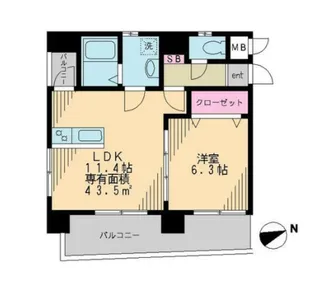 ベルウッド浅草【7階】の間取り