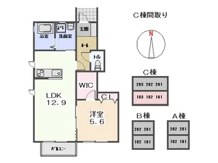 スイート【C102号室】の間取り