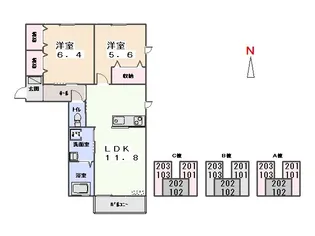 グラン・フォンテーヌ A【2階】の間取り