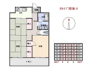 第一八幡台マンション【605号室】の間取り