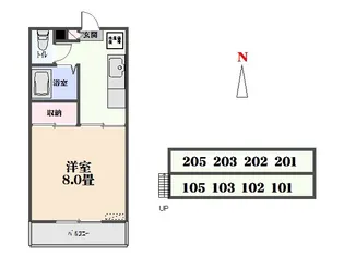 コーポたちばな【203号室】の間取り