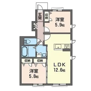 ブルーコーラルC【101号室】の間取り