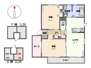 カトリーヌ E【2階】の間取り