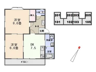 エステート B【102号室】の間取り