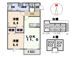 ワイズ B【1階】の間取り