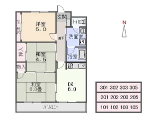 アーバンピーチヒルズ【302号室】の間取り