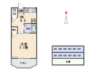 K&Aハイツ【203号室】の間取り