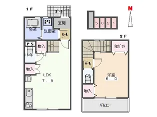 メゾネットMGM【105号室】の間取り